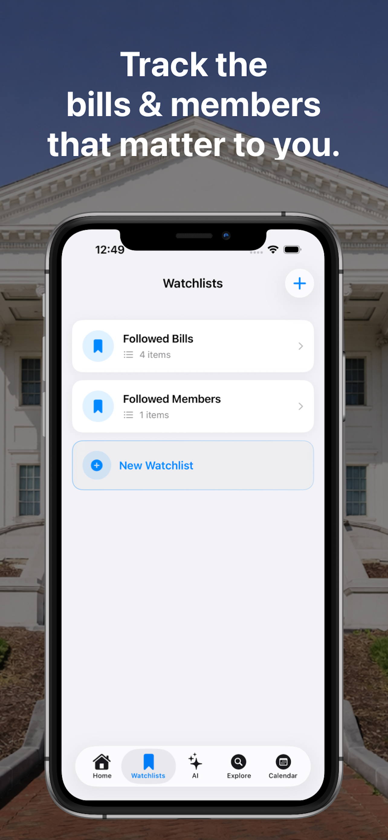 Track Virginia bills and watchlists in PolicyPal VA – General Assembly at a glance